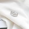 Estilo coreano S925 Sterling Silver Double-layer Diamond-encrusted Moda Elegante All-match Simples Personalidade Anel Aberto Anel para Crianças