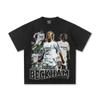 Primavera e verão 2025 Novas camisetas de manga curta Beckham Football vintage300 Heavy Cotton Cross-border para homens e mulheres