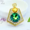 Aiyu Vintage Lujo Ligero Colgante de Vidrio Amarillo-Verde Collar con Cadena Completa de Diamantes Artesanía Pesada Venta al por Mayor Dropshipping S5121704