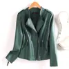 Chaqueta de Piel de Oveja Clásica de Alta Calidad, Elegante, con Cuello Alto, para Mujer, Estilo Corto, Moda Transfronteriza al por Mayor