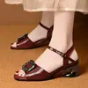 Sandalias de Verano 2026 Estilo Nuevo con Pedrería, Tacón Grueso, Correa al Tobillo, Espalda Descubierta para Mujer, Tacones Altos Transpirables Huecos para Verano