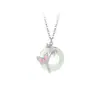 Collar con Colgante de Flor de Mariposa y Amor en Plata S925, Hebilla de Paz, Cadena para Clavícula de Niñas, Lujo Ligero, Colgante de Jade Hetian, Regalo
