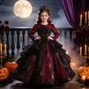 Fantasia de Vampira para Meninas de Halloween Vestido de Princesa para Performance em Festival Vestido de Princesa Sombria Infantil Vestido de Conto de Fadas