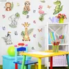 M22334 Estilo Acuarela Animal Pequeño Mariposa Hoja Verde Pegatina de Pared Dormitorio Sala de Estar Pared de Fondo Decoración del Hogar Pegatina de Pared Autoadhesiva