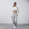 Calça Jogger Cargo Feminina Ampla com Cordão, Cintura Alta, Caimento Solto, Elástico na Cintura, Bolsos, Calça Longa de Algodão - Mais Vendido na Amazon