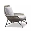 Juego de Tres Piezas de Silla de Ratán y Mesa de Café para Exterior para Patio Jardín Balcón al Aire Libre Silla Individual de Sofá Tejida con Cuerda de Ocio