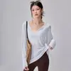 Top atlético holgado para mujer de talla grande, adecuado para Pilates, fitness, correr y yoga; cubierta casual de manga larga