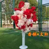 Novo Corredor de Casamento com Neve Artificial Adereços Decoração de Fundo para Casamento Árvore de Flor de Cerejeira Corredor de Casamento com Flor de Cerejeira de Ferro Forjado Enfeites de Casa