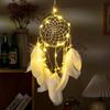 Decoración del hogar, colgante de habitación de niña con forma de corazón, atrapasueños simple, luz de noche tejida a mano, bonito regalo de cumpleaños