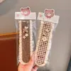Pinza de tela suave color café para flequillo de niños con lazo de encaje, Diadema mágica para niñas, Accesorio para peinar el cabello de bebé