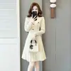Elegante vestido de punto chic de alta gama estilo coreano para mujer, adecuado para otoño e invierno, vestido de línea A