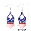 Chinelos Transfronteiriços, Listras de Biquíni, Bolinhas, Acrílico, Brincos Femininos para o Dia da Independência Americana, Personalizados e Tendência