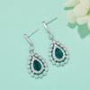 Aretes de Plata Esterlina S925 Chapados en Oro Blanco de 18K Forma de Pera Esmeralda Cultivada 7.5CT Joyería para Mujer Collar Viento Clásico