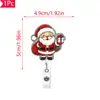 Porta-Crachá Telescópico Papai Noel Brilhante de Natal Transfronteiriço Etiqueta Divertida para Pendurar Fivela de Porta-Crachá Fivela de Puxar Fácil Rotação