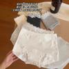 Calzoncillos tipo bóxer de algodón puro para mujer 10A Calzoncillos tipo bóxer de algodón puro para niñas con ribete de encaje, 100% algodón, entrepierna extendida, cintura media, ajustados a la cadera