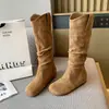 Piernas Gruesas Circunferencia de Pantorrilla Extra Grande Botas Altas Birkenstock Suela Plana Aumento de Altura Ensanchadas Tallas Grandes para Mujeres Gorditas Botas Fruncidas a Media Pantorrilla Botas para Mujer Talla Grande