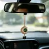 Decoração de carro com escrita árabe, estrela e lua, cravejado de diamantes, ornamento giratório para pendurar no interior do carro, fabricante, pingente de carro