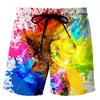 2023 Amazon Export Nuevos Pantalones Deportivos Coloridos Impresos en 3D para Pareja Hombres y Mujeres Absorbentes de Sudor Pantalones Cortos de Playa Graffiti
