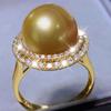 [Fábrica] Ajuste de Apertura de 14 mm Mano Rápida Rosa Púrpura Amarillo Platino Anillo de Cuentas Anillo de Perla de Imitación de Zircón Femenino