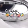 Gota de aceite flash de cinco colores uña de la lengua anillo de lengua de gradiente decoración de lengua joyería para perforaciones Acero inoxidable de nicho europeo y americano Venta caliente transfronteriza