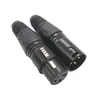 Precio especial tarjeta chapada en oro grifo Cañón conector de micrófono macho y hembra de tres núcleos 3 pines XLR Cañón plug-in deslumbrante Negro cabeza balanceada precio especial