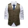 Colete Masculino Retro Europeu e Americano com Lapela em Camurça Estampada, de Botão Único, Multicor, Slim Fit, Roupa Masculina Transfronteiriça