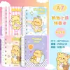 Cuaderno de espiral de dibujos animados para estudiantes, pequeño y lindo cuaderno portátil, cuaderno de ejercicios con forma de corazón para niñas, libro de bolsillo
