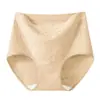 Ropa interior de jacquard repujado de talla grande de tiro alto, cómoda, transpirable, antibacteriana, con fuelle extendido, diseñada para moldear suavemente el abdomen y proporcionar un ajuste ceñido alrededor de las caderas, bragas triangulares