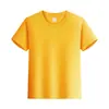 Comercio Exterior Verano Color Sólido Algodón Manga Corta Camiseta Ropa Infantil Manga Media Ropa Padre-Hijo Ropa de Clase Logo Impreso Camiseta Básica