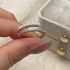 Anillo Abierto de Circonita Super Brillante, Diseño de Nicho, Moda de Alta Gama, Anillo Único y Sencillo, Joyería de Moda No Convencional