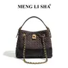 Bolso de Mujer Tejido a Mano de Tweed y Gamuza Estilo Nuevo 2026, Bolso de Hombro Cruzado Tipo Cubo para Viajes Diarios, Bolso de Mano Versátil