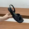 Sandalias romanas Chuyuji de estilo francés, elegantes, de punta cuadrada, cómodas, con lazo, destalonadas, de tacón alto, impresionantes, estilo dulce, zapatillas