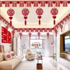 Conjunto de Decoração para Quarto de Casamento: Decorações Penduradas no Teto, Lanternas, Caracteres de Felicidade Dupla para o Quarto do Noivo e da Noiva, Decorações de Casamento para Casa Nova