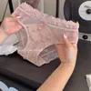 Rosa Tridimensional~Calcinha de Renda Bordada Estilo Francês, Desejo Feminino e Puro, Malha Transparente, Forro 100% Algodão, Calcinha Feminina