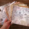 Junk journal material vintage journal de papel pegatinas de journal tamaño grande base de fondo partitura musical en inglés navegación planta