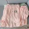 2025 Nuevo Estilo Popular de Verano Algodón Nube Dibujos Animados Casual Lindo Cuello Redondo Manga Larga Conjunto de Dos Piezas Ropa de Casa para Mujer