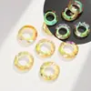 Cor Super Flash Furo Grande Círculo Vidro Anel de Anjo Furo para Pendurar Contas de Cristal Feito à Mão DIY Colar Pulseira Joia Pingente