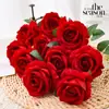 Flor Artificial Rosa Día de San Valentín Nuevo Ramo Arreglo de Flores de Plástico Decoración Sala de Estar Decoración de Interiores Flor Falsa