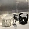 Balde de Armazenamento para Lenços de Limpeza Facial Usados Caixa Organizadora de Banheiro para Artigos de Higiene Pessoal Escova de Dentes Pasta de Dente Cesta de Armazenamento para Pincéis de Maquiagem