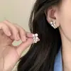 Informales, Versátiles, Elegantes, Lujo Accesible, Gama Alta, Pendientes de Zirconio Brillantes Incrustados con Perlas, Diseño de Nicho, Pendientes Elegantes para el Día a Día