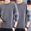 Sudadera Popular Nueva para Hombre Otoño/Invierno 2025, Forro Polar, Sin Capucha, Manga Larga, Cuello Redondo, Tallas Grandes, Gruesa, para Usar al Aire Libre