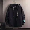 Moletom com capuz jacquard de letras estilo americano para homens, nova coleção outono 2026, peça superior casual e versátil de corte solto para adolescentes