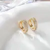 Pendientes de Zirconia de Lujo de Alta Gama Europeos y Americanos Transfronterizos para Mujer, Joyería de Estilo Ins de Diamante Completo al por Mayor