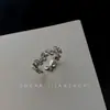 Anel de Dedo Indicador Aberto Borboleta com Brilho Diamante Ins Tendência Alto Padrão Sensação de Design Celebridade da Internet Estilo Frio Moda para Mulheres