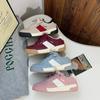 Baikuang Versión Hong Kong anti-cuero terciopelo otoño 2024 nuevo costura suela gruesa casual zapatillas de entrenamiento alemanas zapatillas de skate para mujer B- 9372