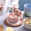 Tazón de desayuno paja de trigo comercio exterior tazón de plástico un solo color tazón de sopa de arroz para niños vajilla tazón al por mayor tazón de sopa de arroz resistente a las caídas