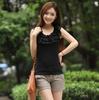 Chaleco de verano estilo coreano Encaje de tres capas Encaje para mujer Forma I Ropa exterior Algodón Ajustado Chaleco base