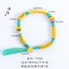Pulsera trenzada estilo Tíbet con patrón de martillo de arena dorada de Vietnam de larga duración y sin decoloración, accesorios de codo DIY, borla antigua, regalo para mujer
