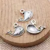 19X15Mm 0.96g Aleación de Plata Antigua Accesorios para Joyería Colgante de Ballena Retro DIY