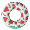 Nuevo flotador de natación de lentejuelas de color degradado, flotador acuático inflable engrosado para exteriores, flotador de natación de frutas de verano con asa